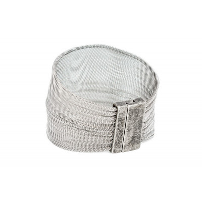 Women's bracelet made of stainless steel mesh with a matte magnetic clasp 2