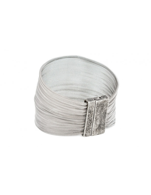 Women's bracelet made of stainless steel mesh with a matte magnetic clasp