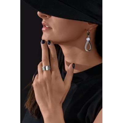 Handmade earrings with stainless steel mesh and 925 silver 2