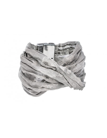 Bracelet made of stainless steel mesh and polished steel – elegant and handmade