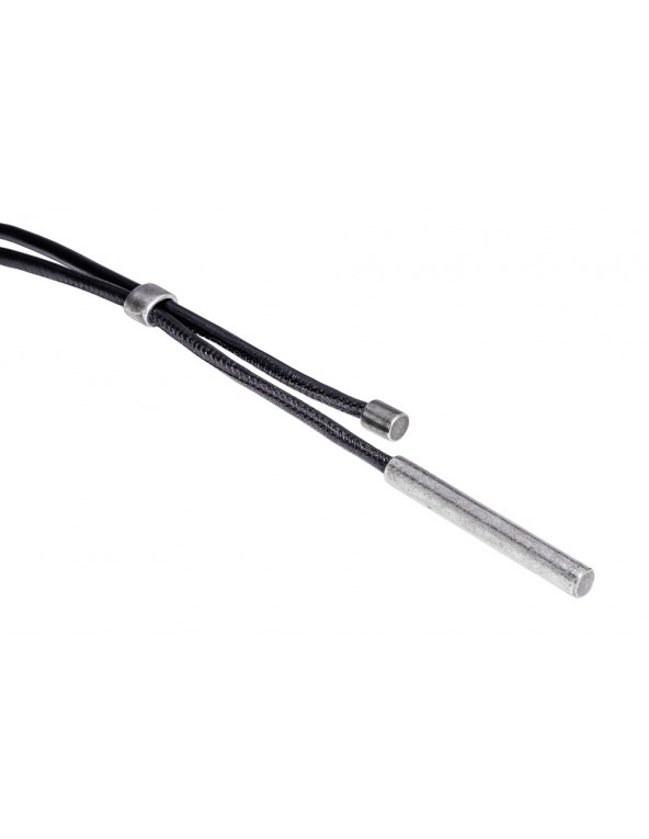 Black leather necklace with matte stainless steel decorative pendants