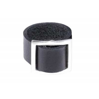 Pierścionek ze skóry oraz srebra PSK002