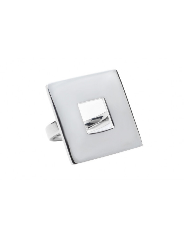 Stainless steel square ring with polished finish
