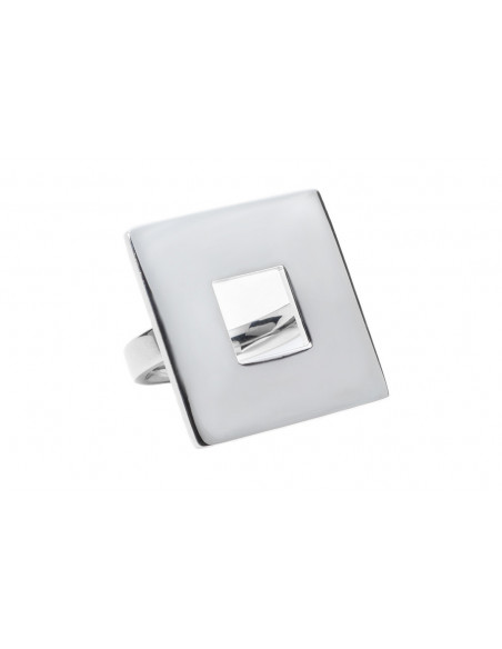 Stainless steel square ring with polished finish