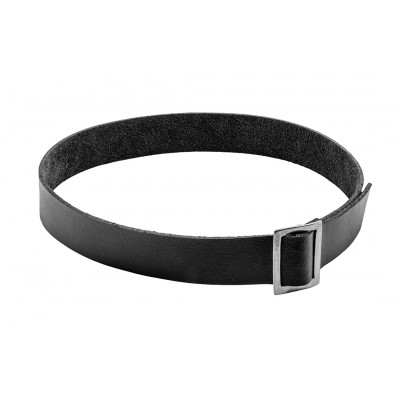 Handmade black leather choker with sterling silver accent