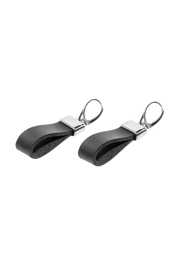 Handmade leather and sterling silver earrings in a modern style