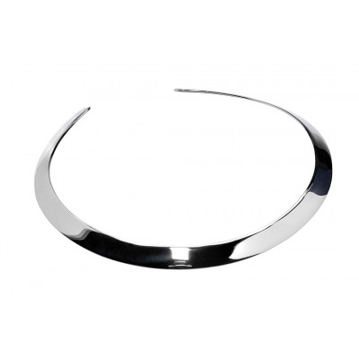 Stylish silver stainless steel choker, 1 cm wide with polished finish