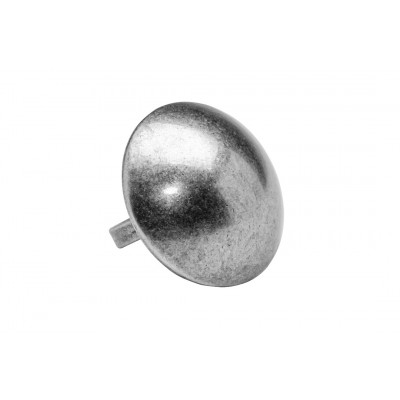 Matte half-sphere ring made of aged steel
