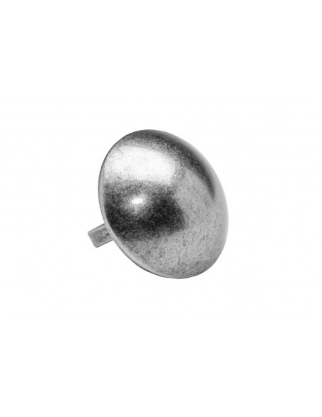 Matte half-sphere ring made of aged steel