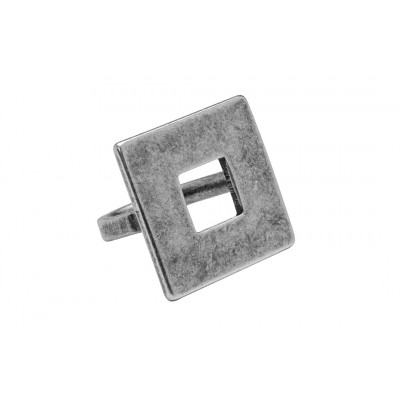 Minimalist matte stainless steel square ring