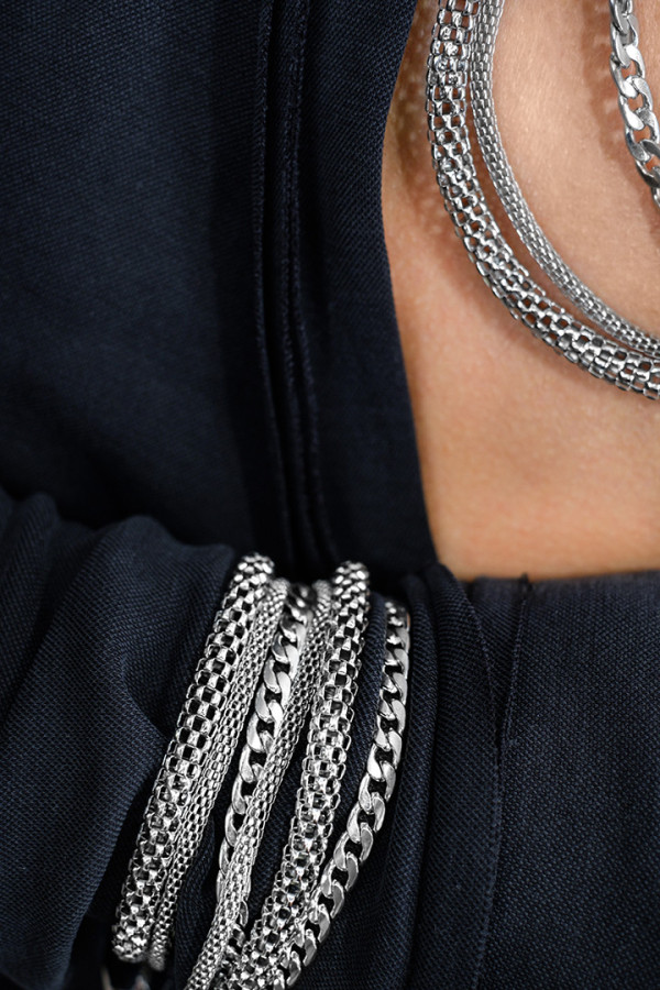 Triple-chain stainless steel choker 2