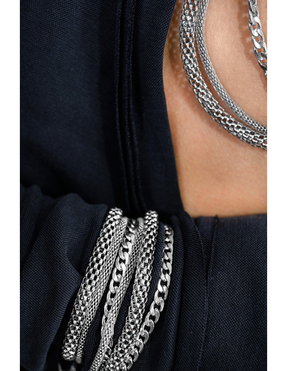 Triple-chain stainless steel choker