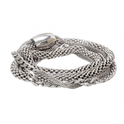 Stainless steel bracelet made of mixed chain styles