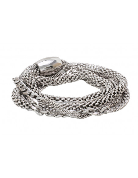 Stainless steel bracelet made of mixed chain styles