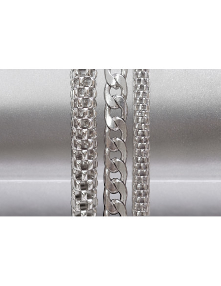 Stainless steel bracelet made of mixed chain styles