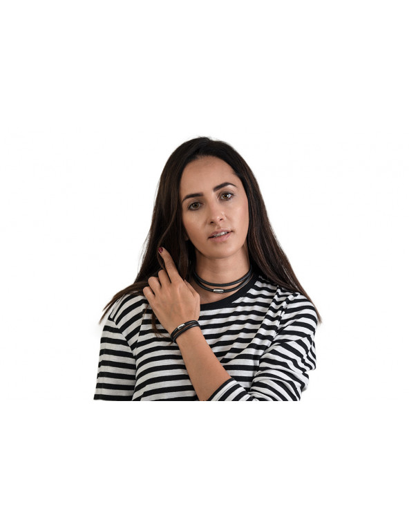 Leather set with magnetic clasp – necklace and bracelet