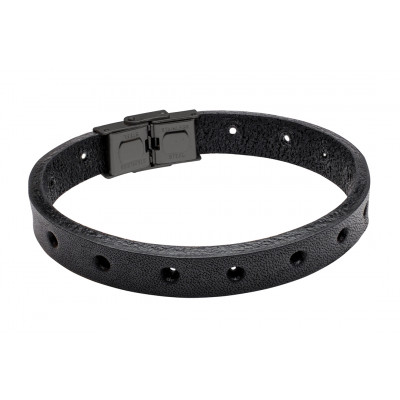 Men's leather bracelet with holes