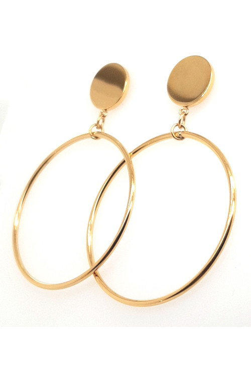 Large hoop earrings made of gold-plated stainless steel