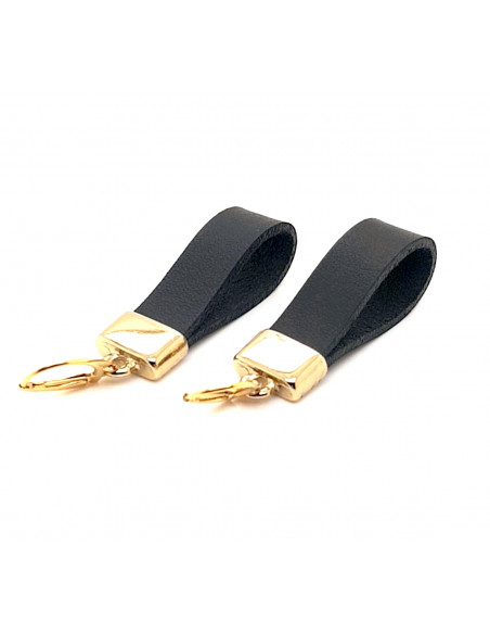 Handmade leather and 24k gold-plated silver earrings, elegant design