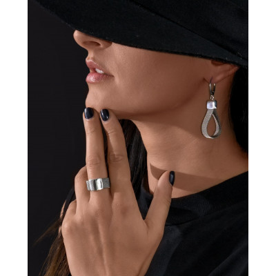 Handmade stainless steel mesh earrings with 24k gold plated silver 2