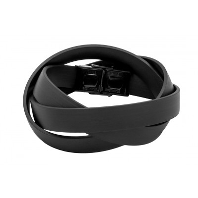 Men’s black rubber bracelet with matte stainless steel element 2