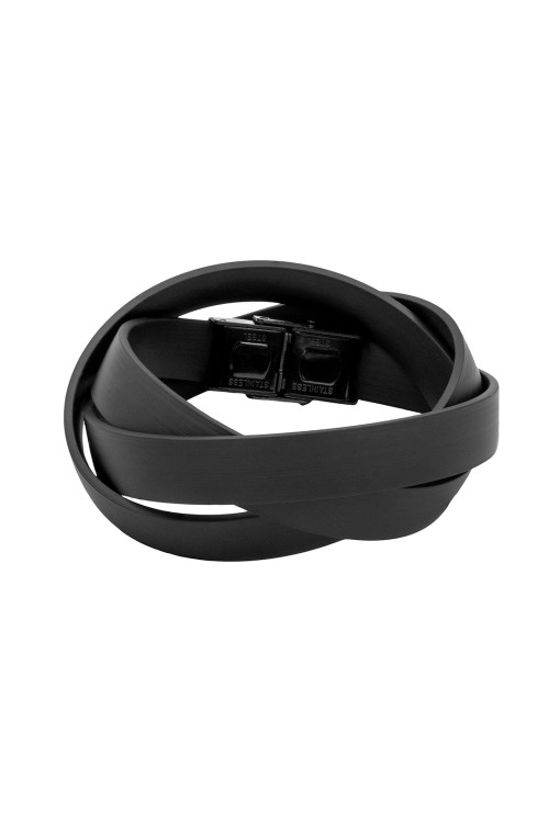 Men’s rubber bracelet with black watch-style clasp