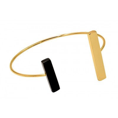 Gold-plated stainless steel bracelet in gold and black colors