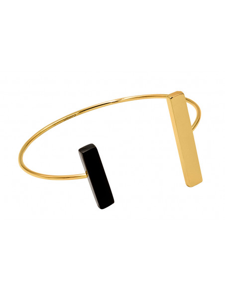 Gold-plated stainless steel bracelet in gold and black colors