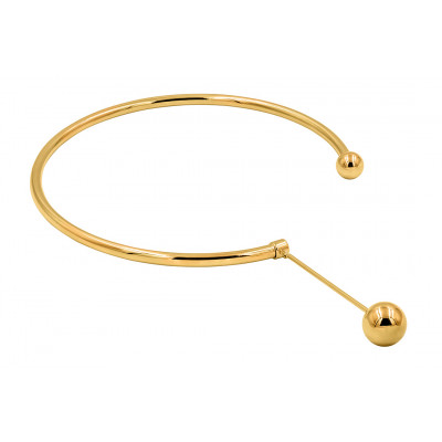 Gold-plated stainless steel necklace with a decorative sphere