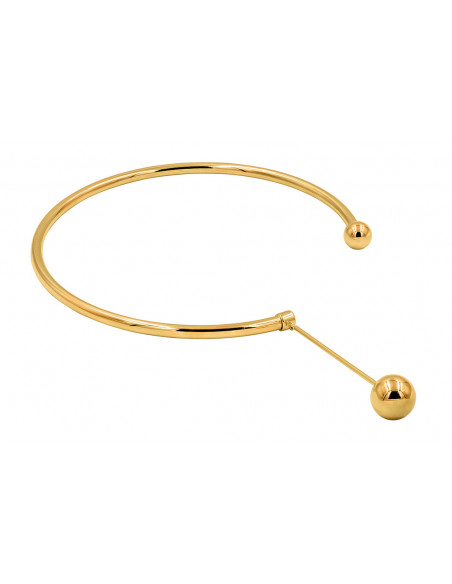 Gold-plated stainless steel necklace with a decorative sphere