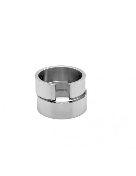 Minimalist stainless steel 2-in-1 rings with polished finish