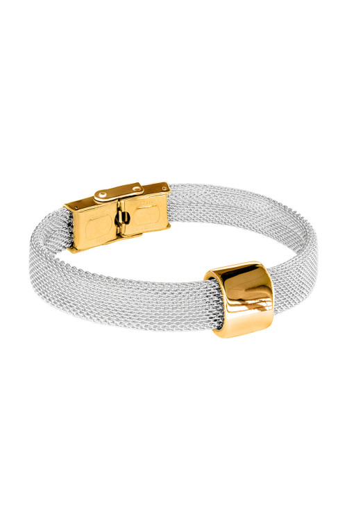 Delicate stainless steel bracelet with gold-plated elements | moora.eu