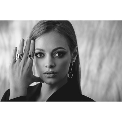 2-in-1 stainless steel ring with black accent 2