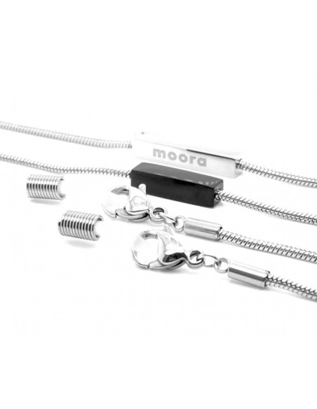 Silver stainless steel eyeglass chain with charms