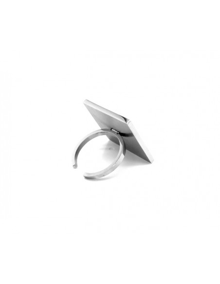 Black square stainless steel ring