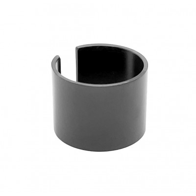 Wide matte black stainless steel ring