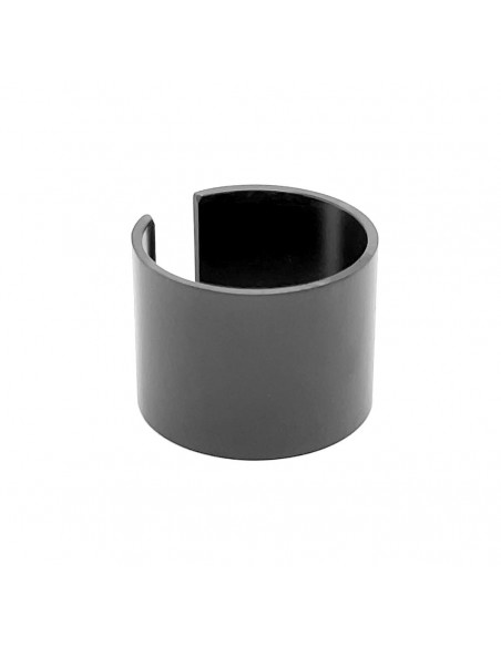 Wide matte black stainless steel ring