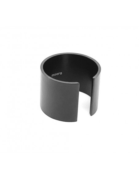 Wide matte black stainless steel ring