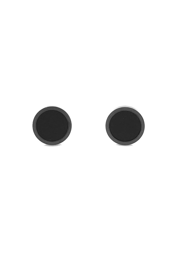 Black matte stainless steel earrings | moora.eu
