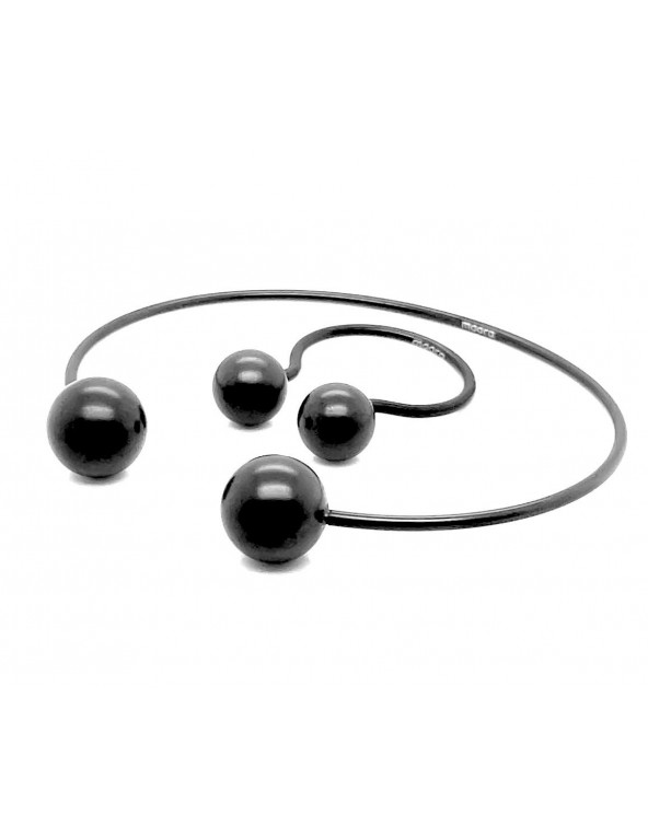 Black stainless steel set with beads