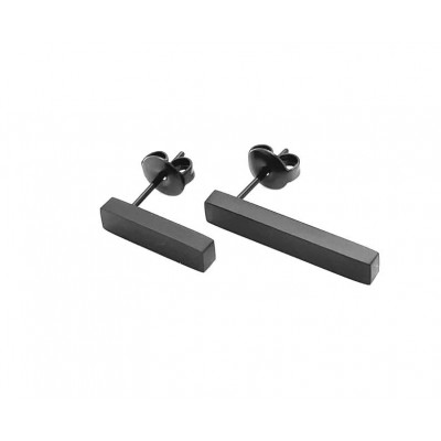 Black matte stainless steel earrings of various lengths