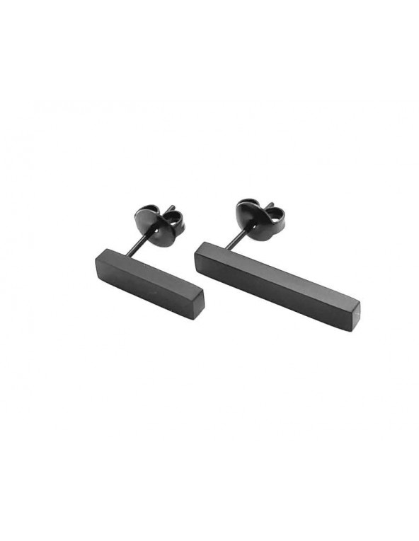 Black matte stainless steel earrings of various...