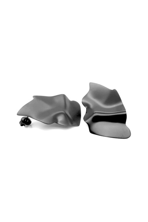 Matte black stainless steel plate earrings