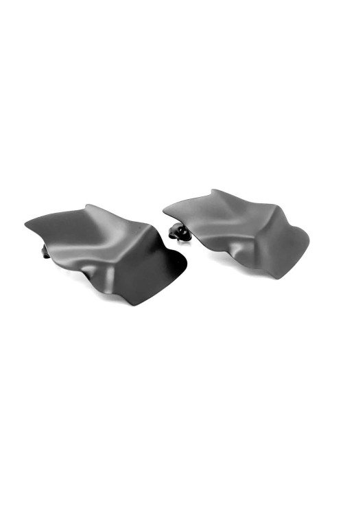 Matte black stainless steel plate earrings