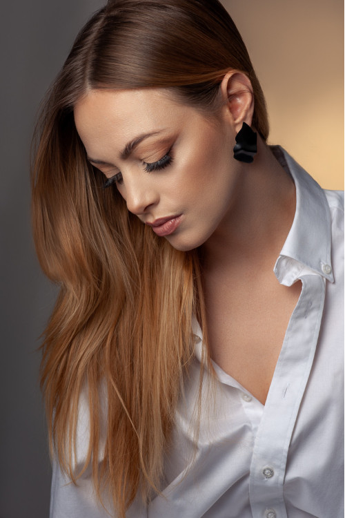 Matte black stainless steel plate earrings