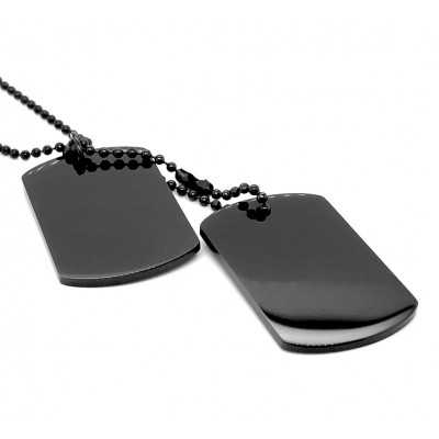 Black stainless steel dog tag – bold, minimalist design
