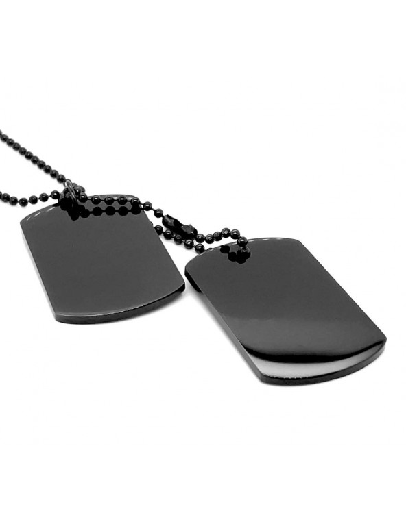 Black stainless steel dog tag – bold, minimalist design