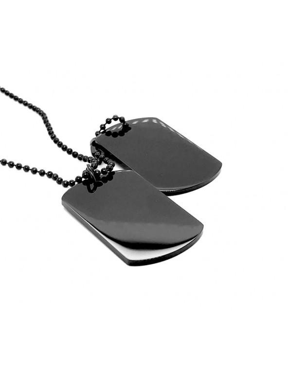 Black stainless steel dog tag – bold, minimalist design