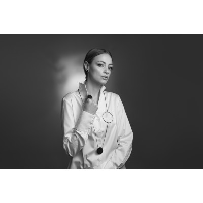 Black matte stainless steel earrings 2