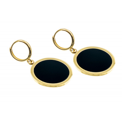 Modern large earrings in silver and gold-plated steel